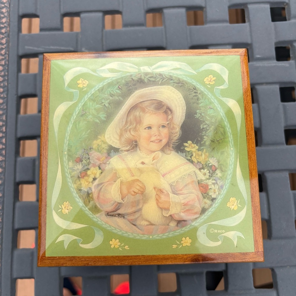 Wooden Music Box with Brass feet